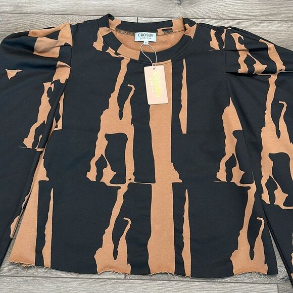 CROSBY By Mollie Burch Bixby Sweater Cotswold Black Brown Size‎ Medium - Picture 3 of 10